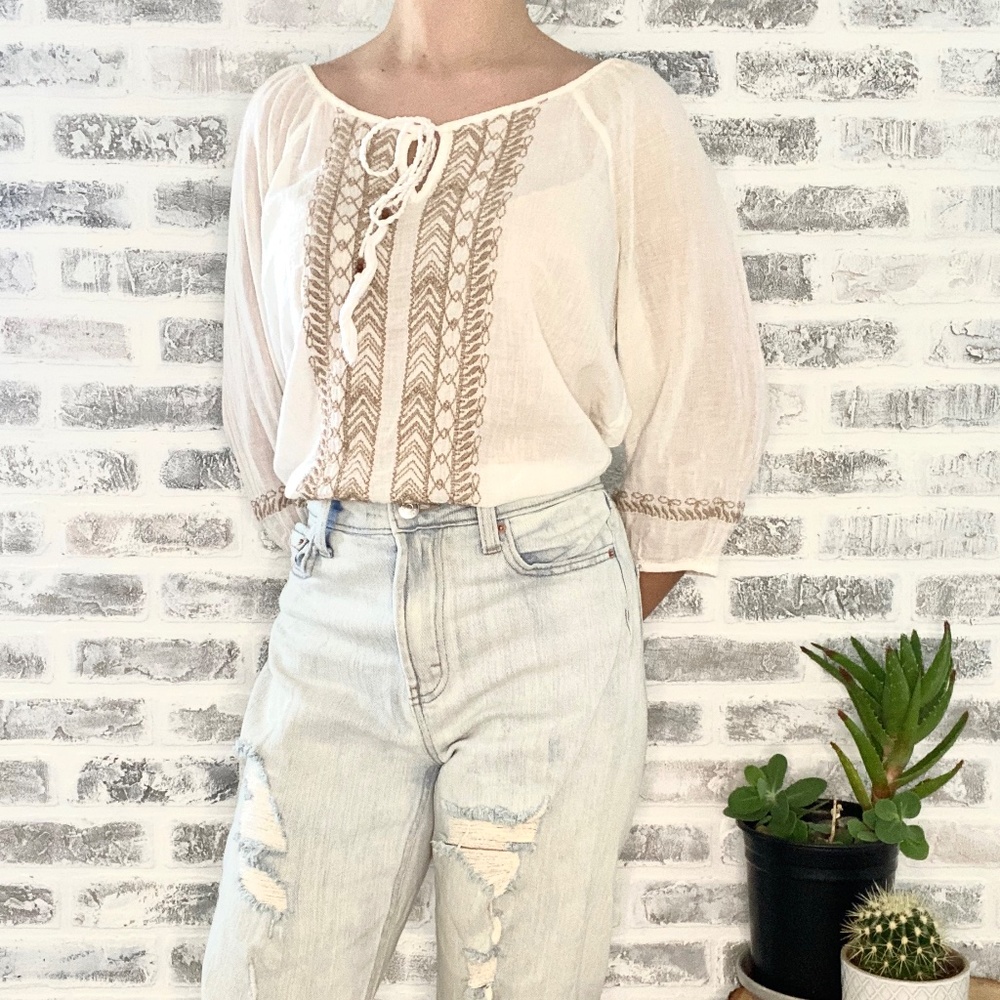 Vintage America Embroidered Blouse